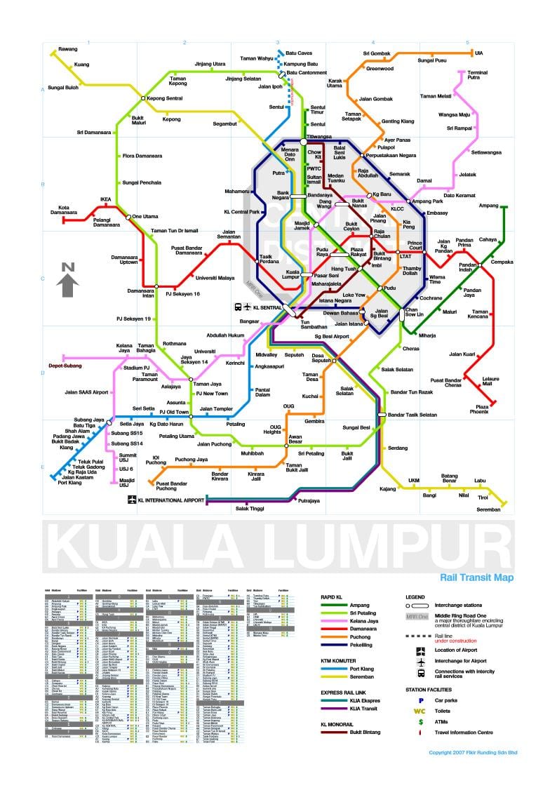 mrt linija 3 pot map malezija