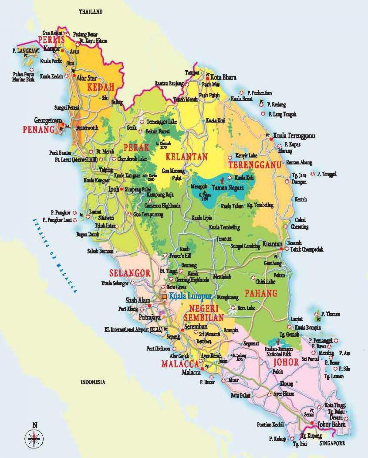 zemljevid zahodno malezija