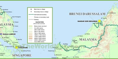 Malezija geografija zemljevid