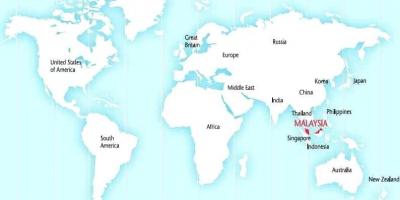 Svetovni zemljevid, ki prikazuje malezija