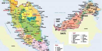 Malezija zemljevid za turistične