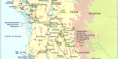 Zemljevid perak članice, malezija